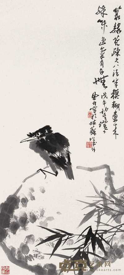 蒋风白 孤禽图 立轴 96×43.5cm
